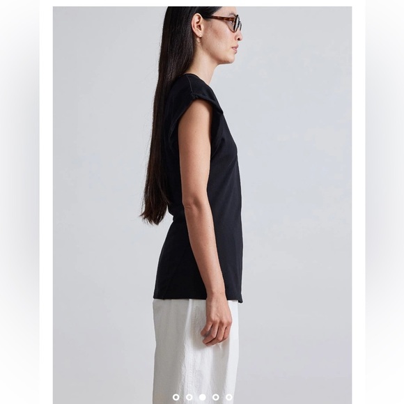 Apiece Apart Rolled Dolman Sleeves Minimalist Asymmetric Tunic Tee - 2X - Picture 3 of 12